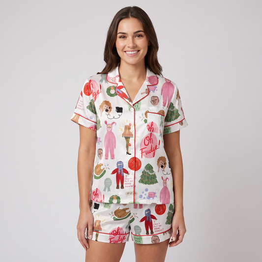 Oh Fudge! Inspired Women's Pajama Set - short sleeve and shorts