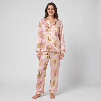 Framed Mean Green Inspired Women's Pajama Set - long sleeve and pants