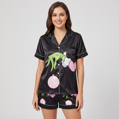 Pink Mean One Inspired Women's Pajama Set - Black