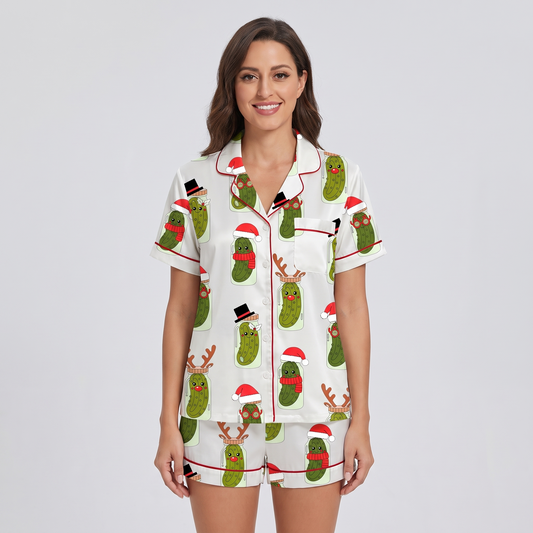 Most Dill-ightful Time Of The Year Women's Pajama Set - short sleeve and shorts
