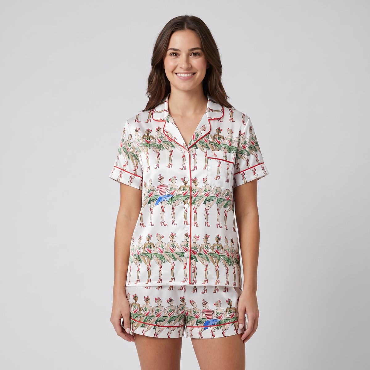 Radio City Kicklines Women's Pajama Set - short sleeve and shorts