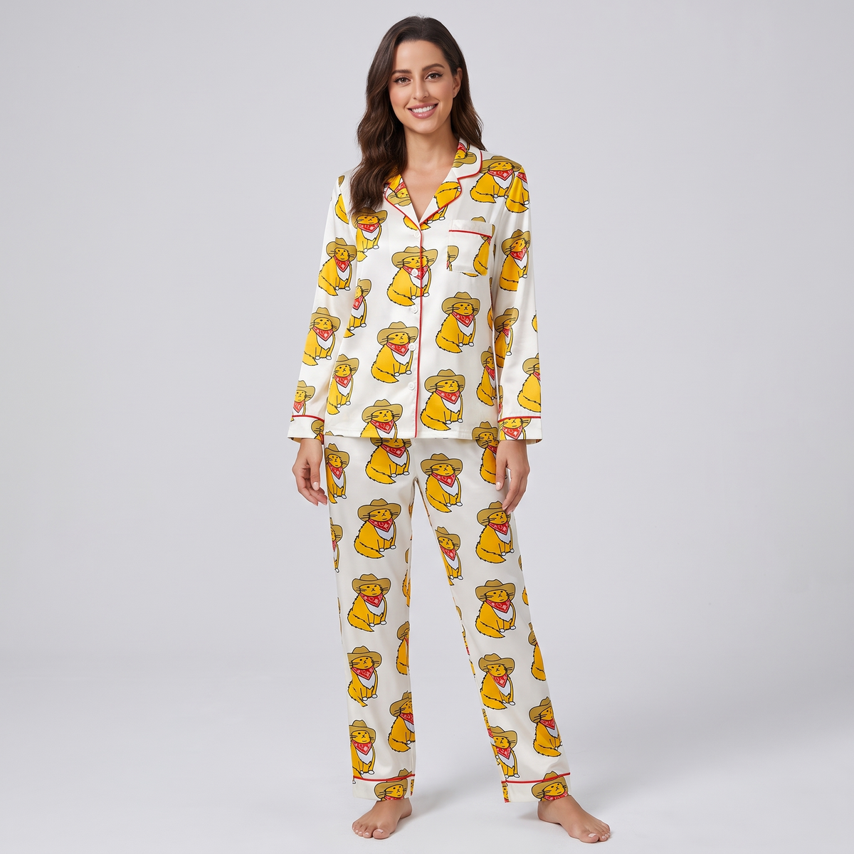 Howdy Cats Women's Pajama Set - long sleeve and pants