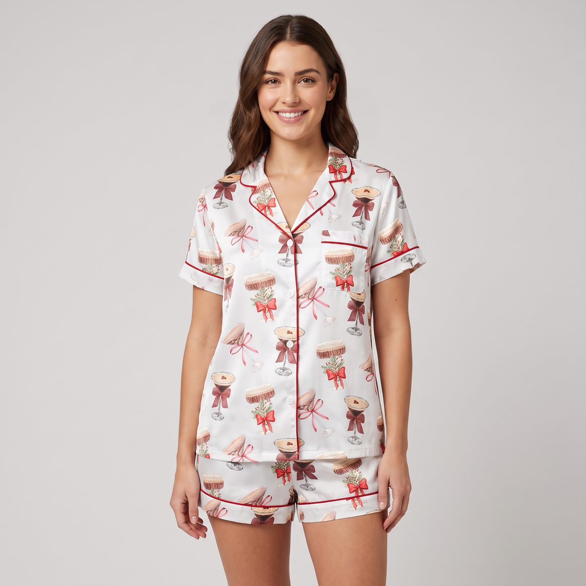 Tini Time Social Club Women's Pajama Set - short sleeve and shorts