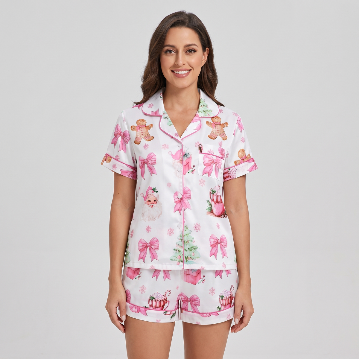 Cookies For Santa Women's Pajama Set - short sleeve and shorts