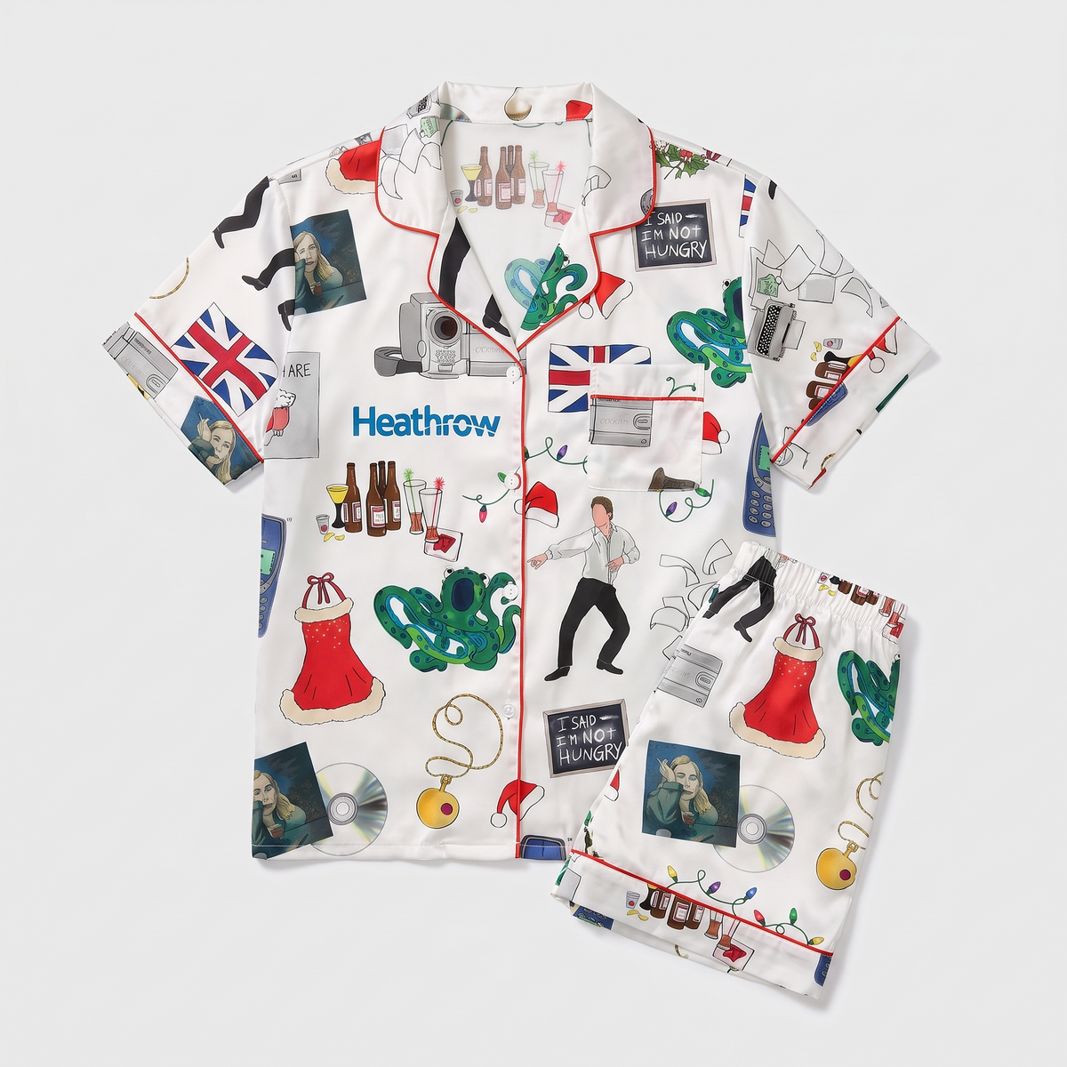 Love Actually Heathrow Inspired Women's Pajama Set - flat lay