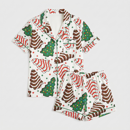 Farm Fresh Tree Cakes Women's Pajama Set - flat lay