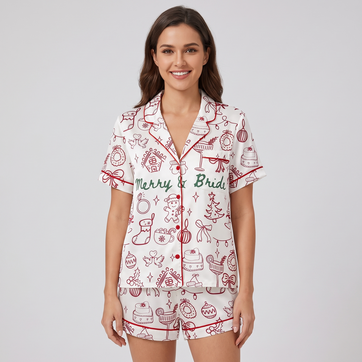 Merry & Bride Women's Pajama Set - short sleeve and shorts