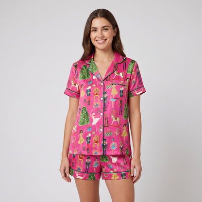 Midnight Nutcracker Women's Pajama Set - Pink