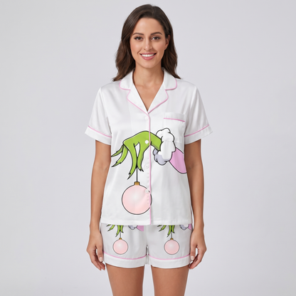 Pink Mean One Inspired Women's Pajama Set - White