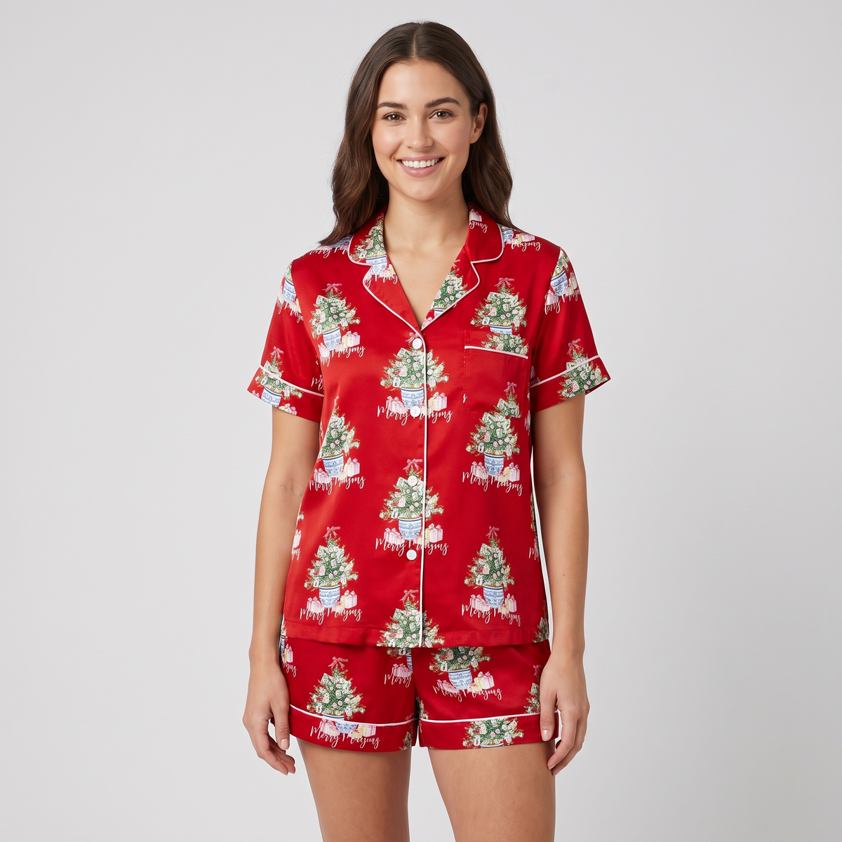 Merry Mahjong Women's Pajama Set - Red