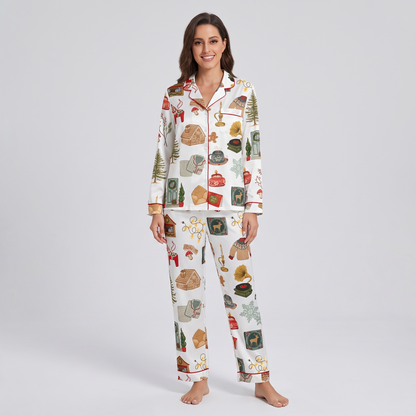 Cozy Cabin Christmas Women's Pajama Set - long sleeve and pants