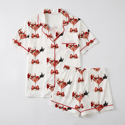 Santa's Hot Mess Women's Pajama Set - flat lay