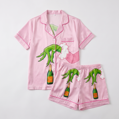 Mean One Champagne Inspired Women's Pajama Set - flat lay