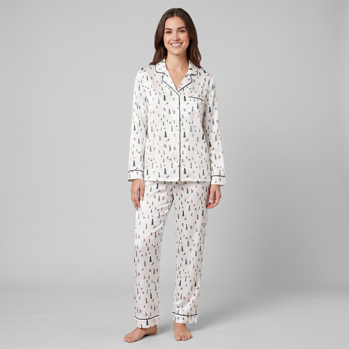 Little Skiers Women's Pajama Set - long sleeve and pants