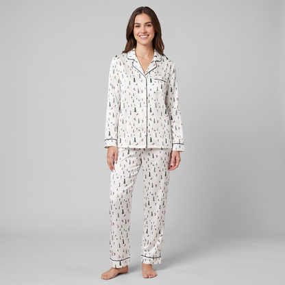 Little Skiers Women's Pajama Set - long sleeve and pants