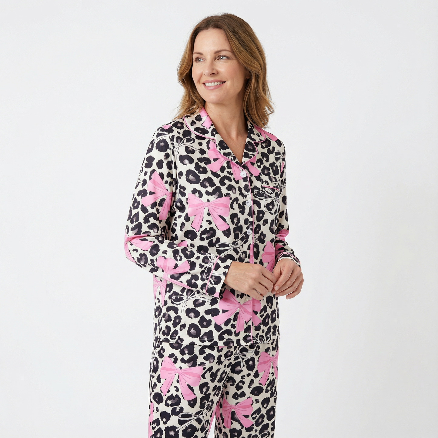 Valentine's Day Leopard Bows Women's Pajama Set