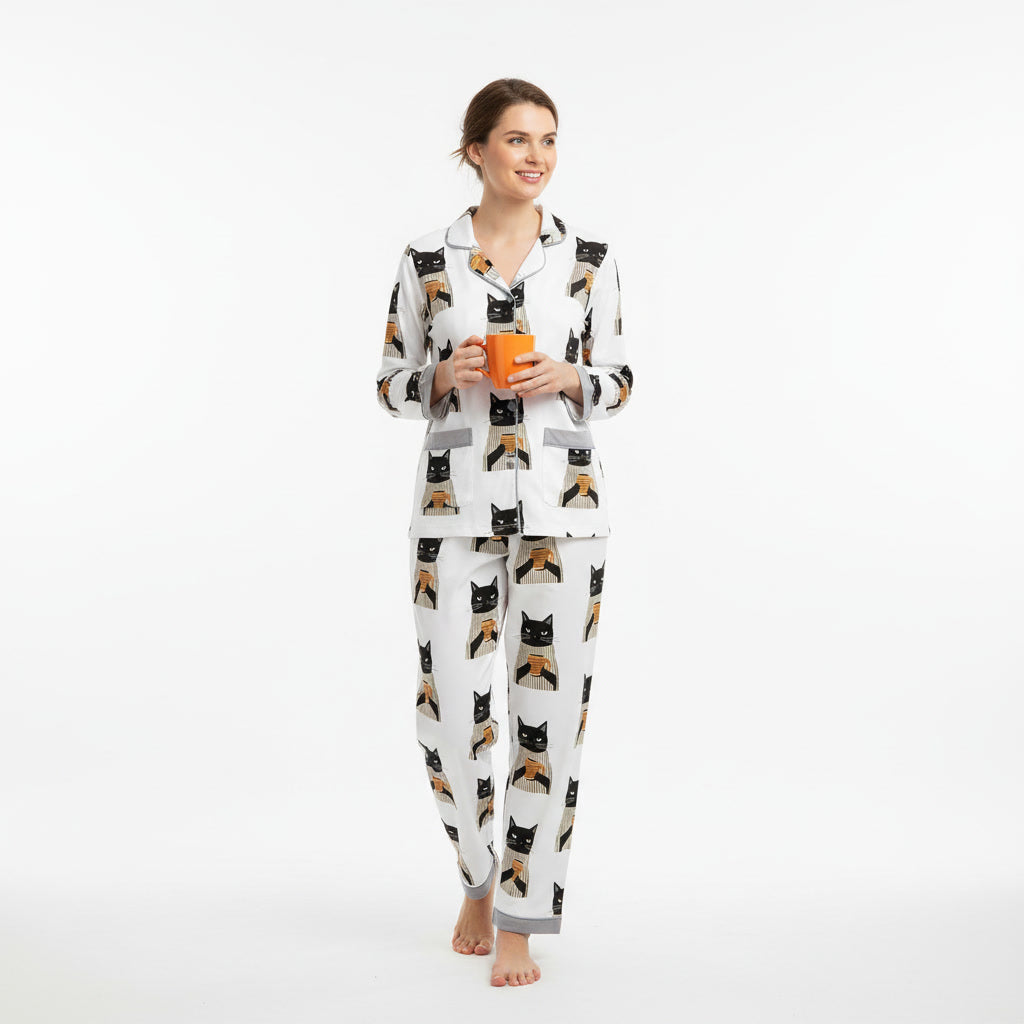 Colorful Cat Portraits Women's Pajama Set