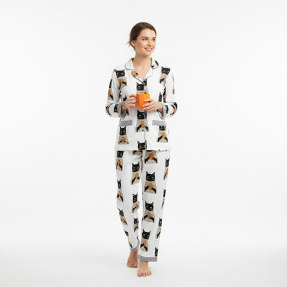 Colorful Cat Portraits Women's Pajama Set