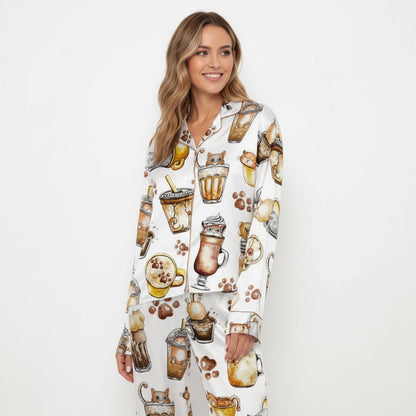 Coffee And Cats Women's Pajama Set