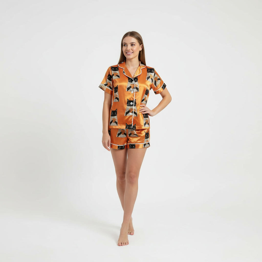 Colorful Cat Portraits Women's Pajama Set