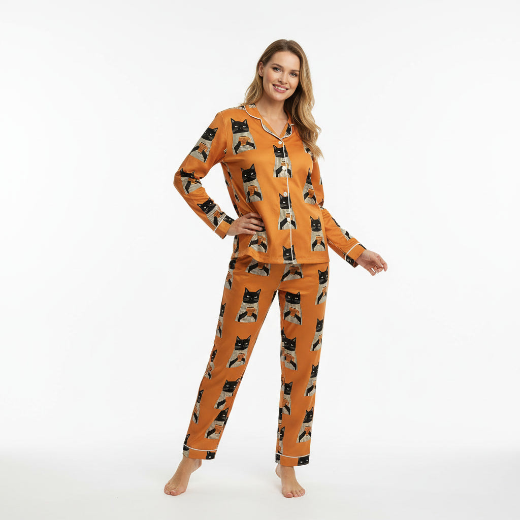 Colorful Cat Portraits Women's Pajama Set