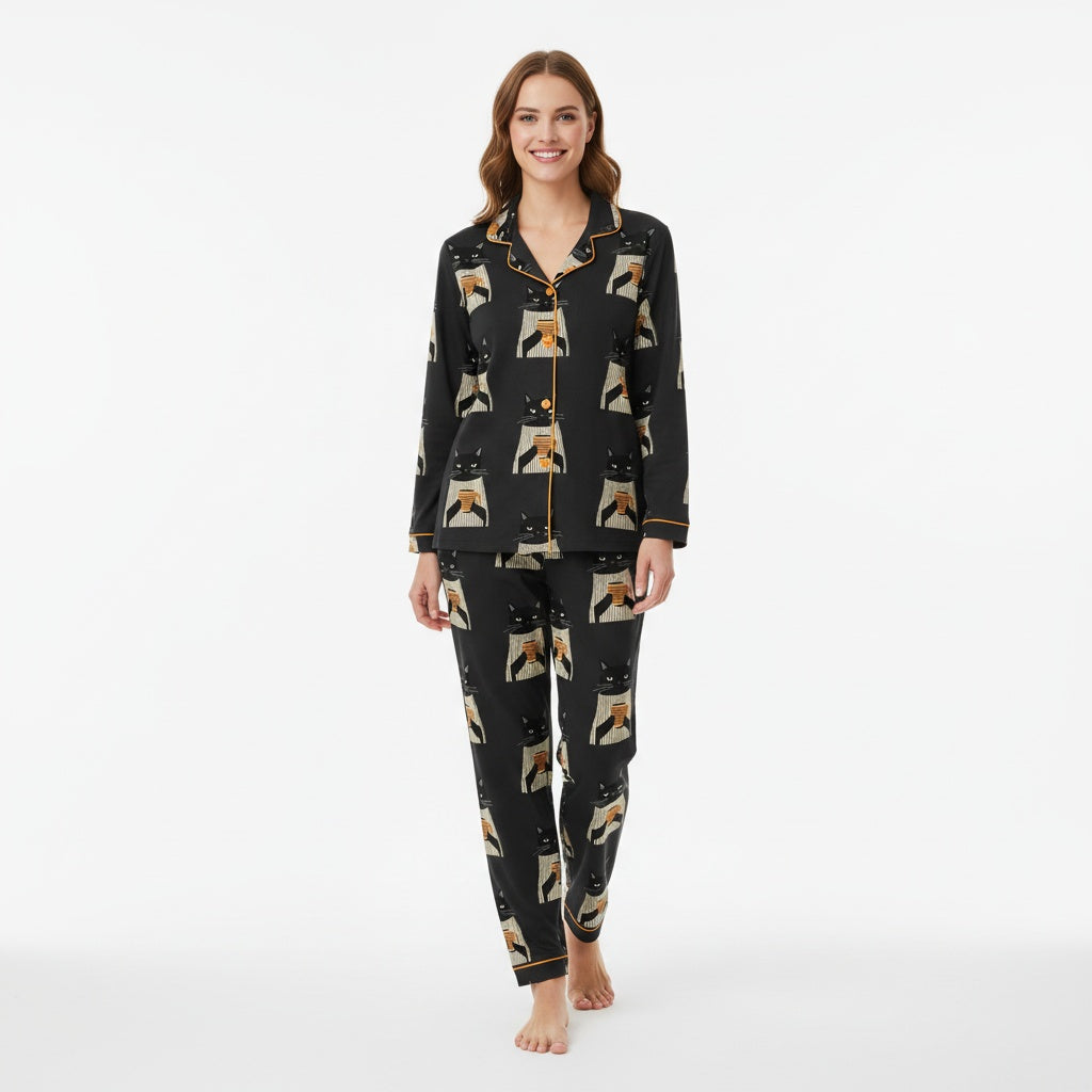 Colorful Cat Portraits Women's Pajama Set