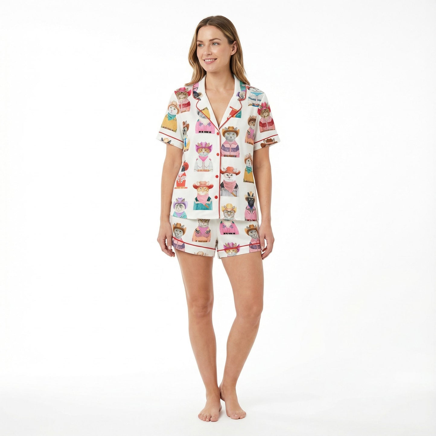 Western Cowboy Cats Women's Pajama Set