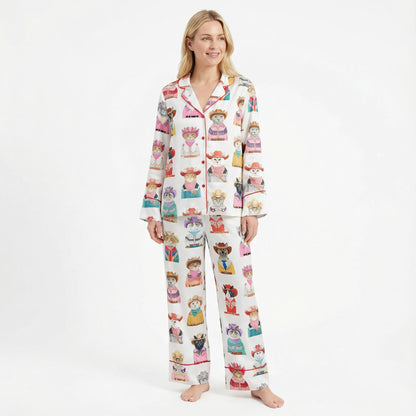 Western Cowboy Cats Women's Pajama Set