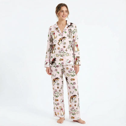 Kitten Tea Party Women's Pajama Set