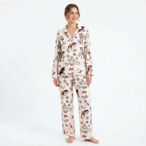 Kitten Tea Party Women's Pajama Set