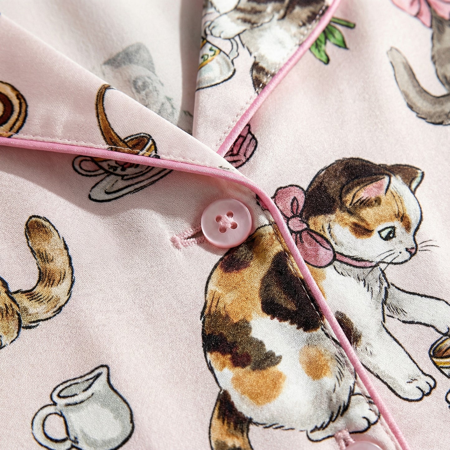 Kitten Tea Party Women's Pajama Set
