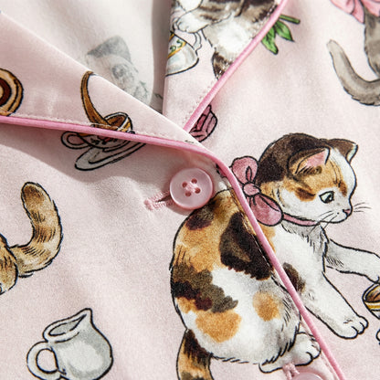 Kitten Tea Party Women's Pajama Set
