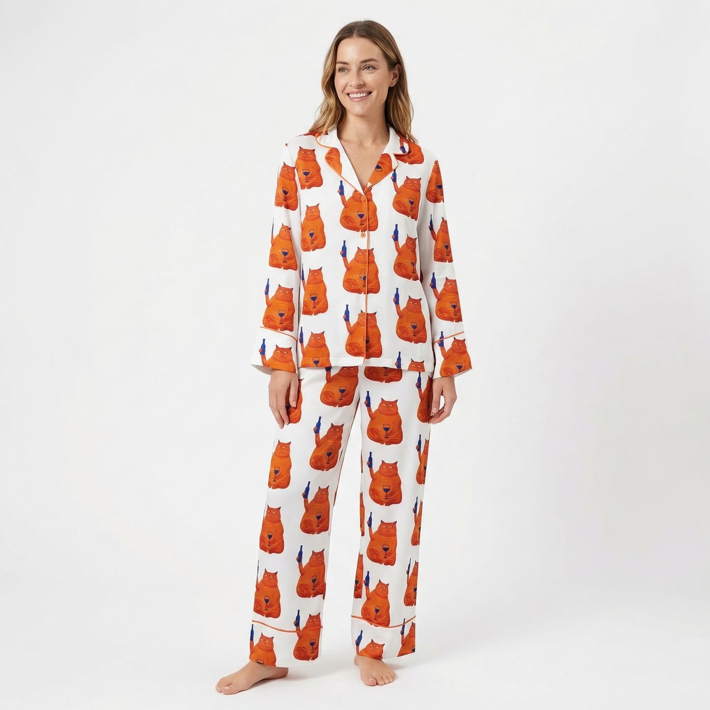 Wine Cats Women's Pajama Set