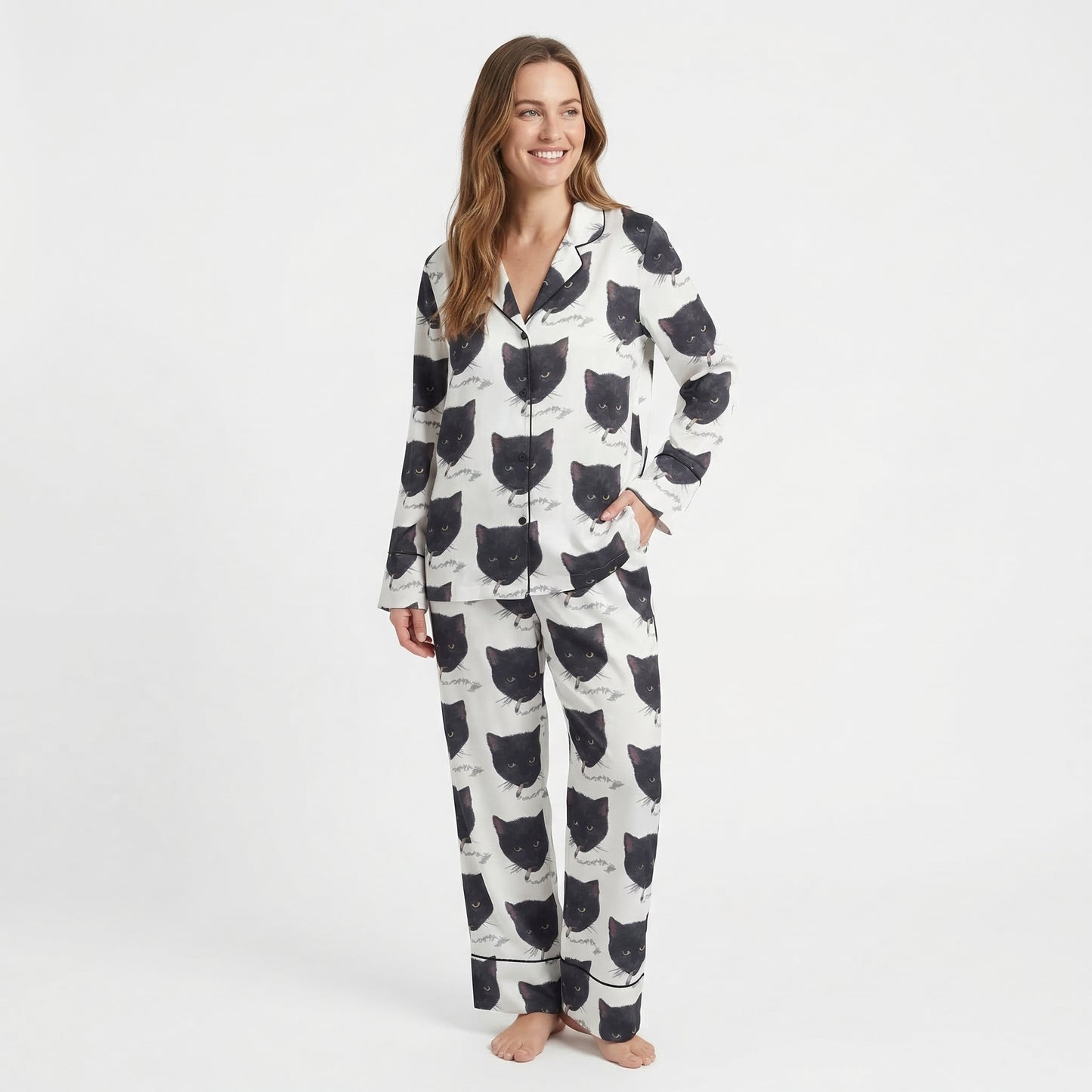 Smoking Cat Women's Pajama Set