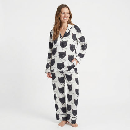 Smoking Cat Women's Pajama Set