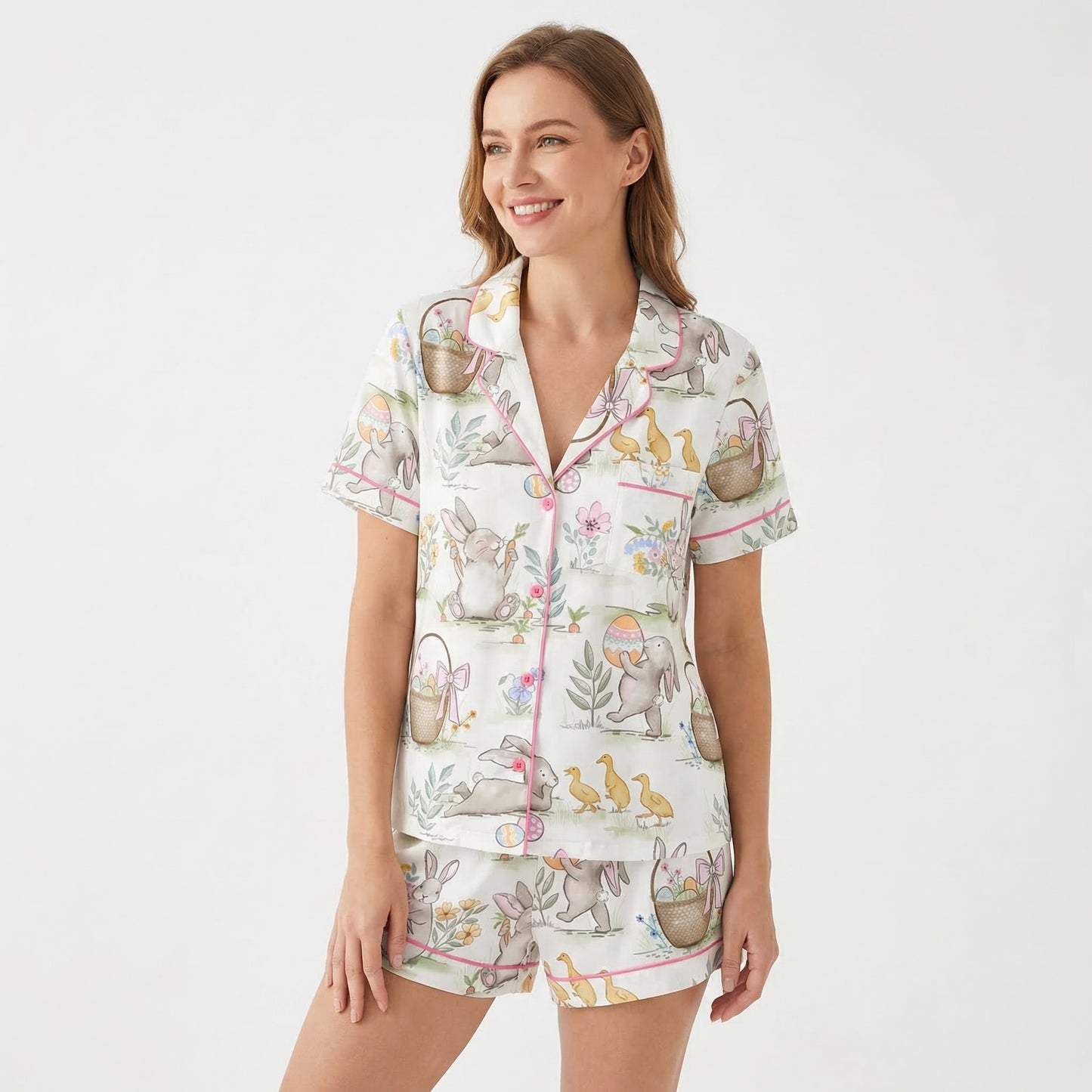 Easter Bunny & Ducklings Women's Pajama Set