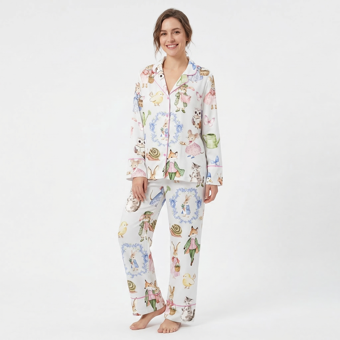 Vintage Easter Bunnies Women's Pajama Set