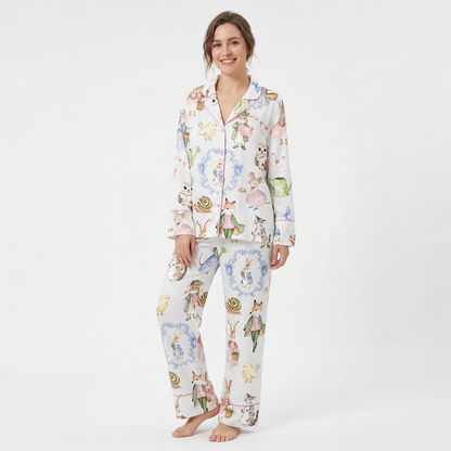 Vintage Easter Bunnies Women's Pajama Set