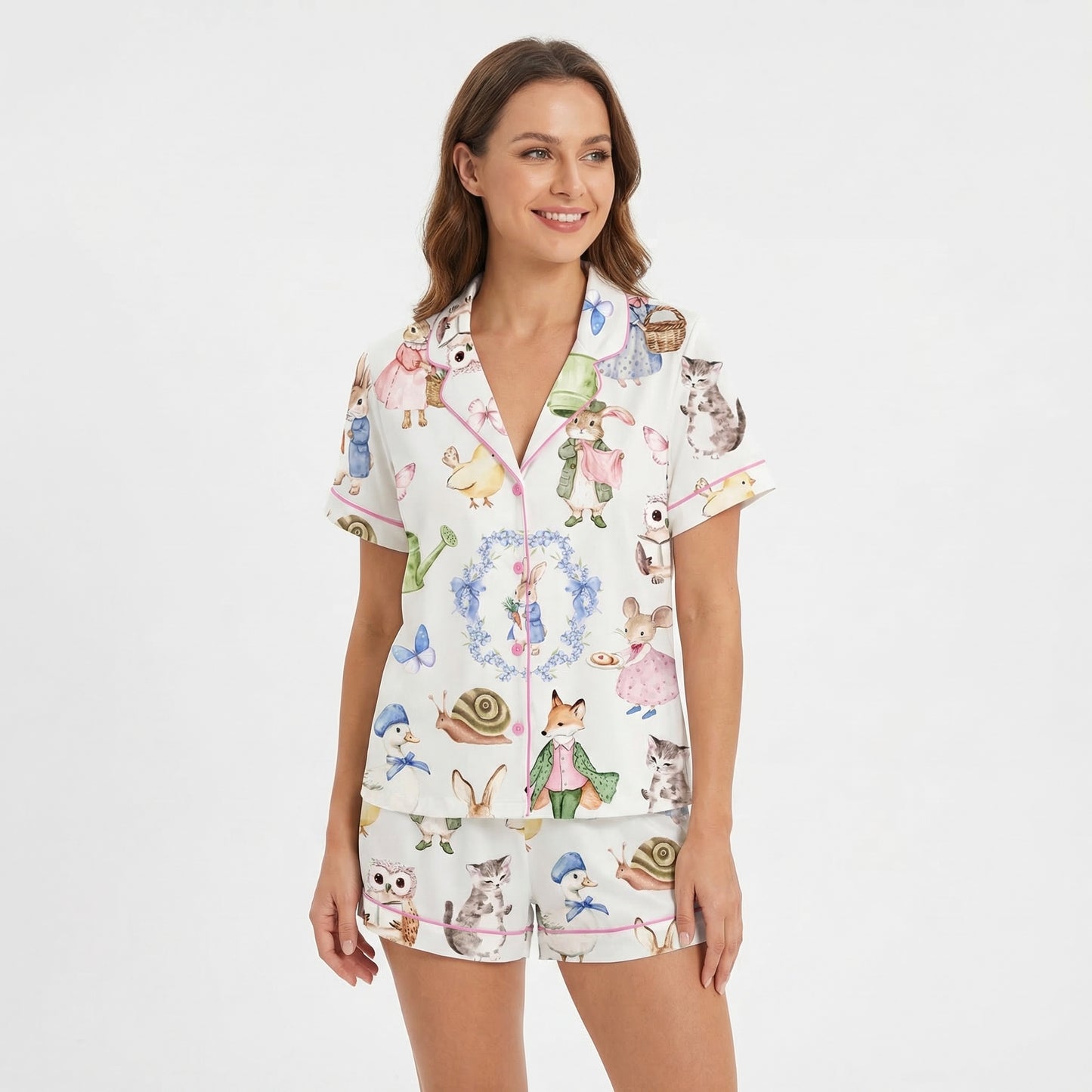Vintage Easter Bunnies Women's Pajama Set