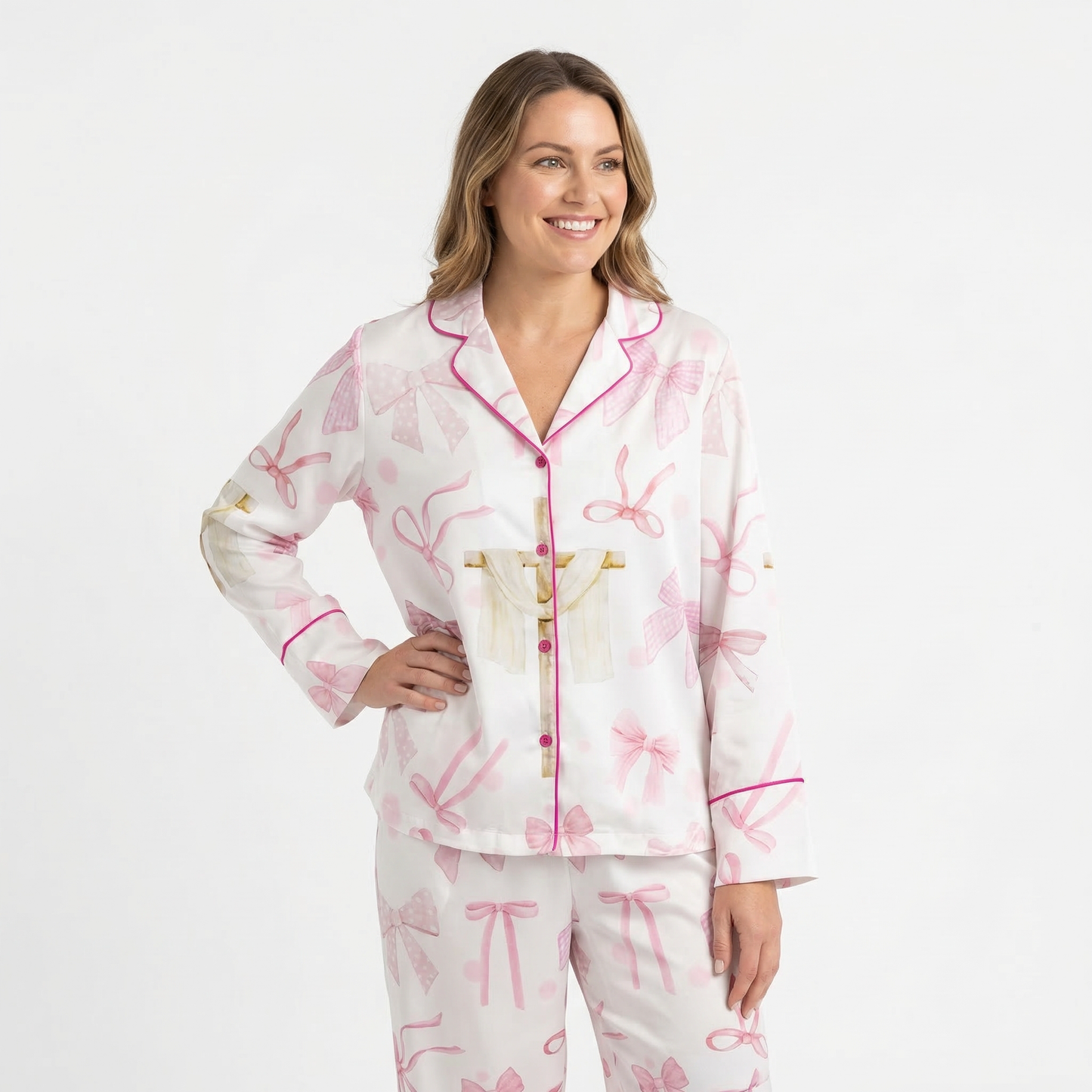 Coquette Easter Cross Women's Pajama Set