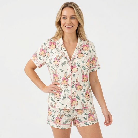 Cartoon Easter Bunnies Women's Pajama Set