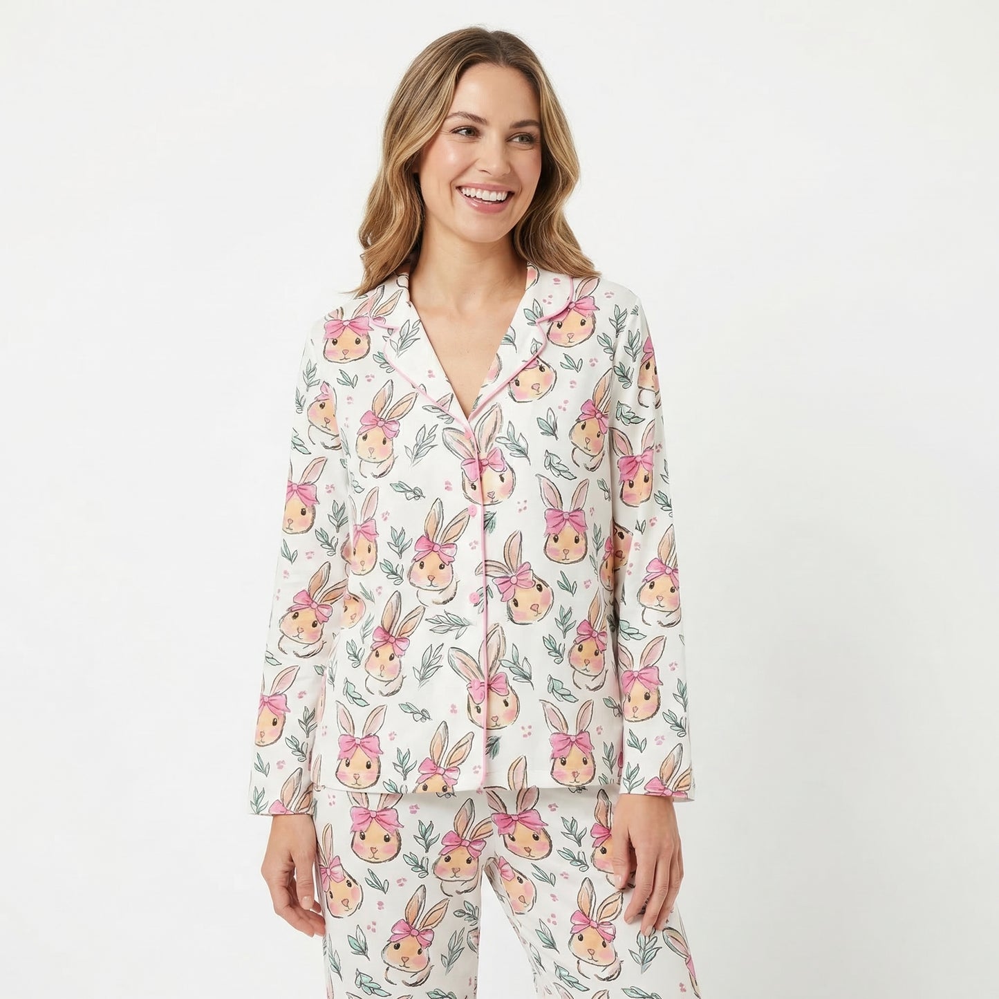 Cartoon Easter Bunnies Women's Pajama Set