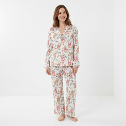 Cartoon Easter Bunnies Women's Pajama Set
