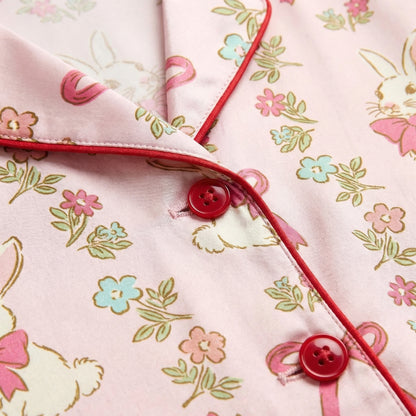 Pink Easter Bunny Bows Women's Pajama Set