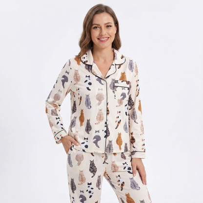 All-Over Kitty Cat Pajamas