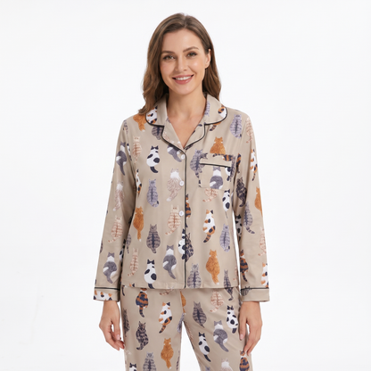 All-Over Kitty Cat Pajamas