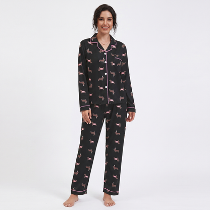 Mini Pink Dachshund Pajamas