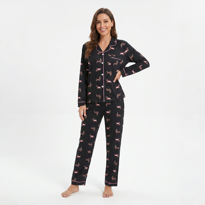 Mini Pink Dachshund Pajamas