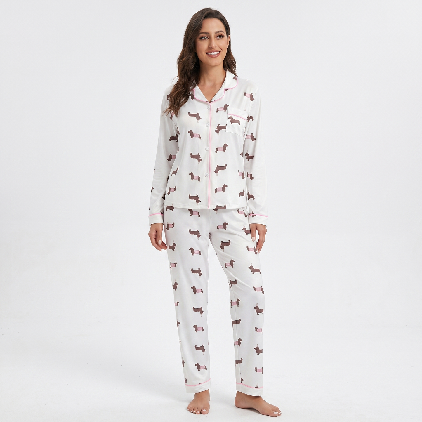 Mini Pink Dachshund Pajamas