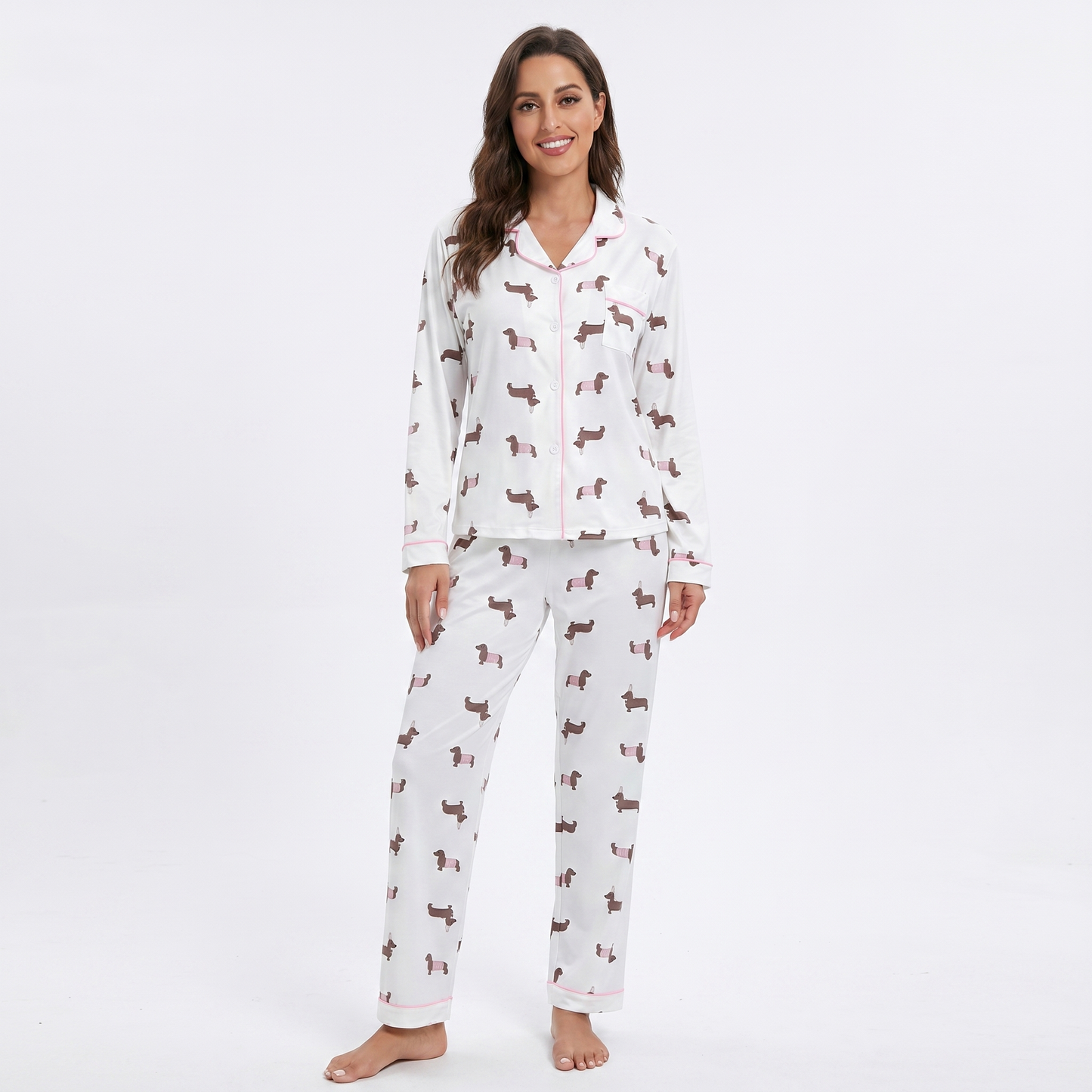 Mini Pink Dachshund Pajamas